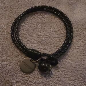 Bottega Veneta Black Braided Wrap Bracelet